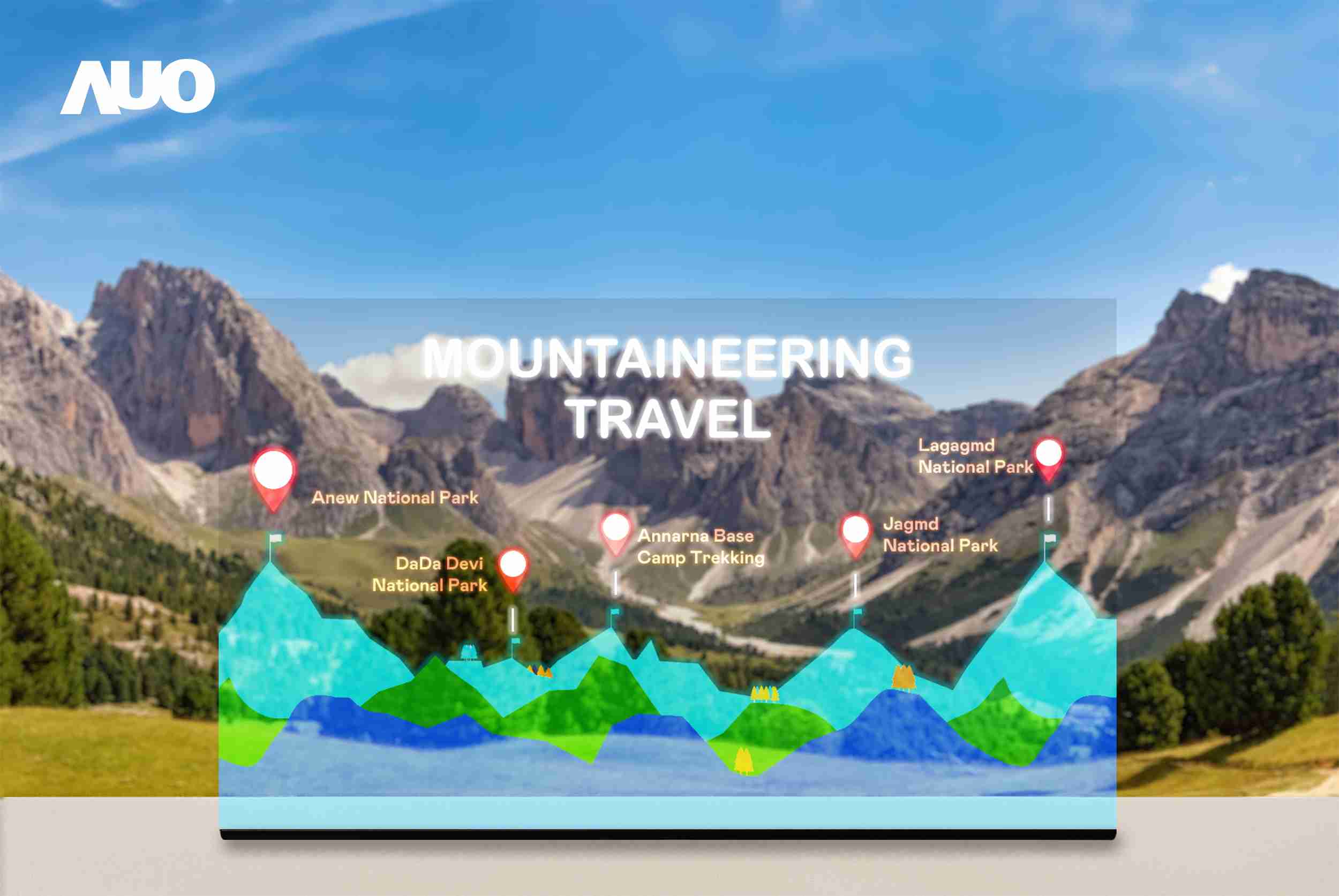 冰球突破展示全球单片尺寸最大(*)42吋透明Micro LED显示器拼接而成的〝64吋透明Micro LED显示器〞，，具备高透明度、、1,000 nits高亮度、、、广色域、、、、采用三边无边框的无缝拼接等多重特色，，呈现超高清、、、、细腻画质而不遮挡后方视觉，，，满足层峰需求，，可广泛运用于零售、、艺术展览或商业空间等场域